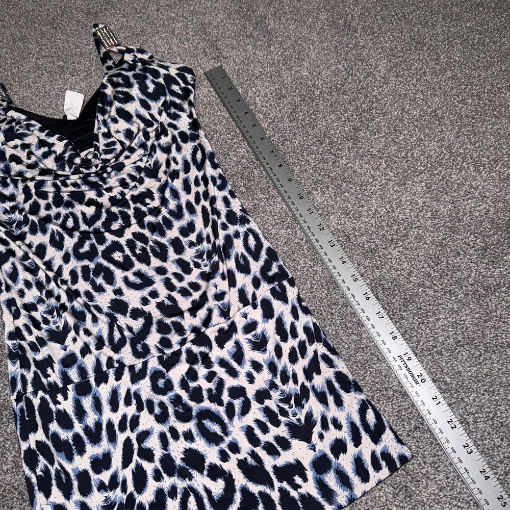 Joyce Leslie Women's Blue, Black & White Animal Print Mini Going Out Dress - M - Picture 3 of 7